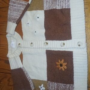 ' Multicolor Patchwork Cardigan